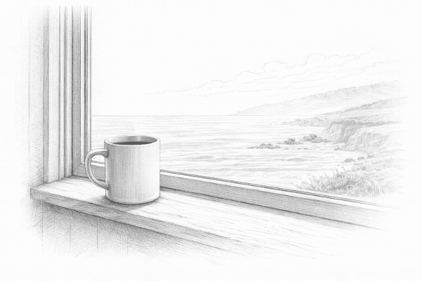 A quiet workspace beside a window